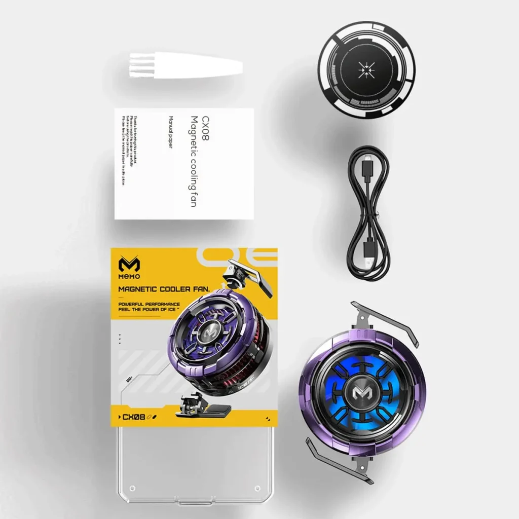 فن خنک کننده گوشی موبایل Memo CX08 Pro 27W رادیاتوری مگنتی گیره دار